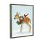 Stupell Industries Snowy Deer Holiday Cardinal Framed Floater Canvas Wall Art